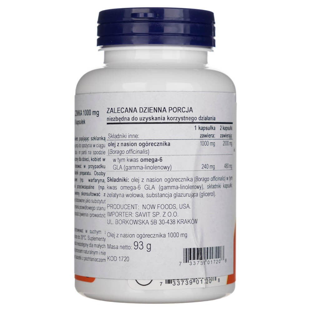 Now Foods agurklės aliejus 1000 mg - 60 minkštųjų gelių - Magnis.lt