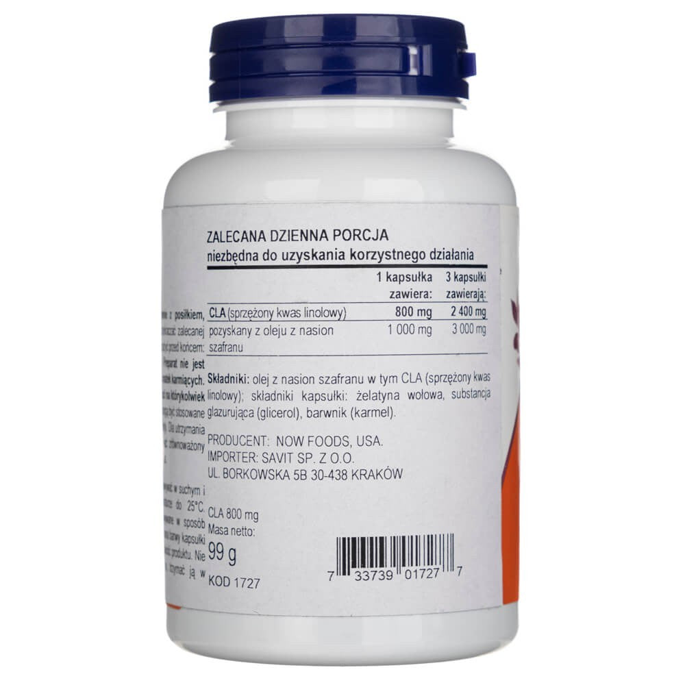 Now Foods CLA (konjuguota linolo rūgštis) 800 mg - 90 minkštųjų gelių - Magnis.lt