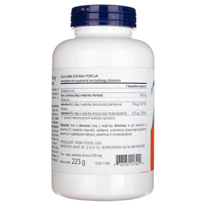 Now Foods mencu aknu eļļa 650 mg - 250 mīkstās kapsulas