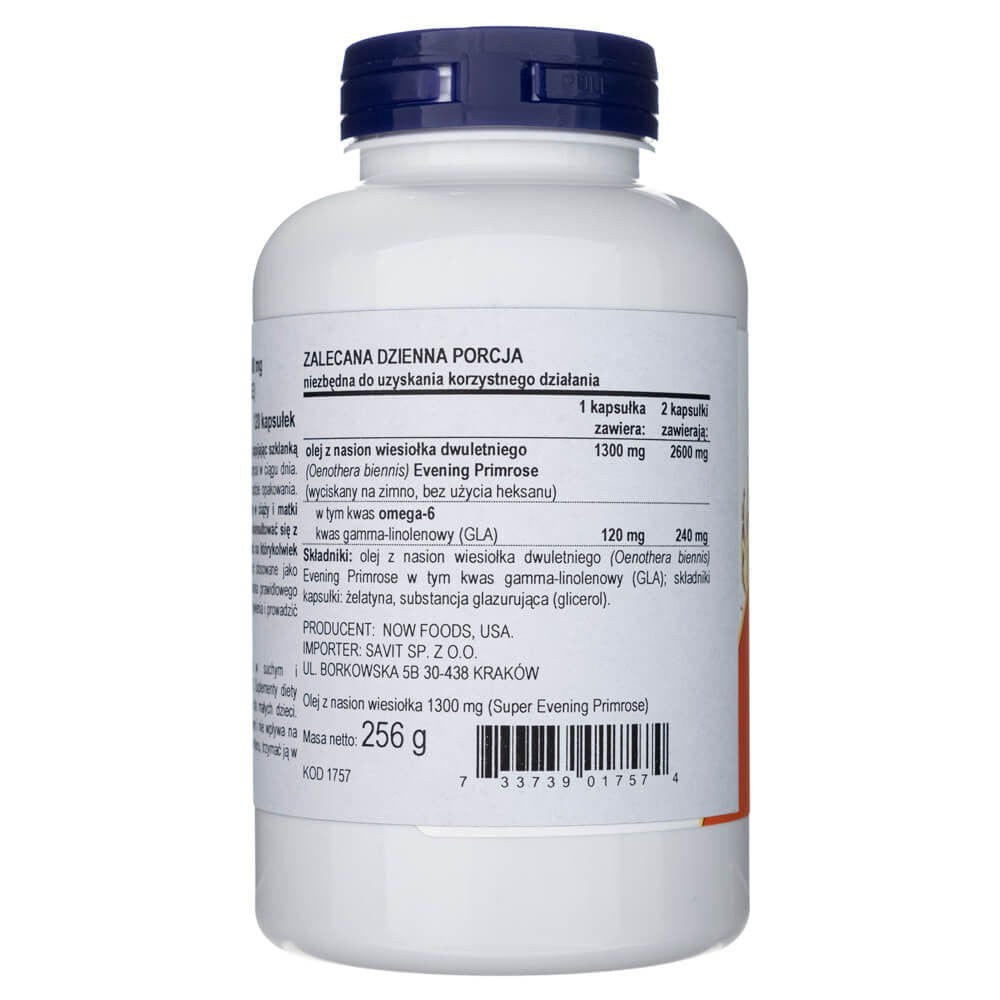 Now Foods Super Primrose 1300 mg - 120 mīkstās želejas kapsulas