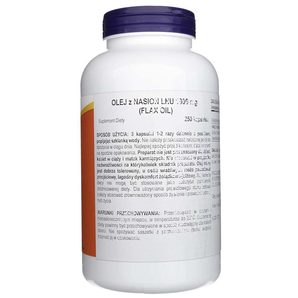 Now Foods linsēklu eļļa 1000 mg - 250 mīkstās želejas kapsulas