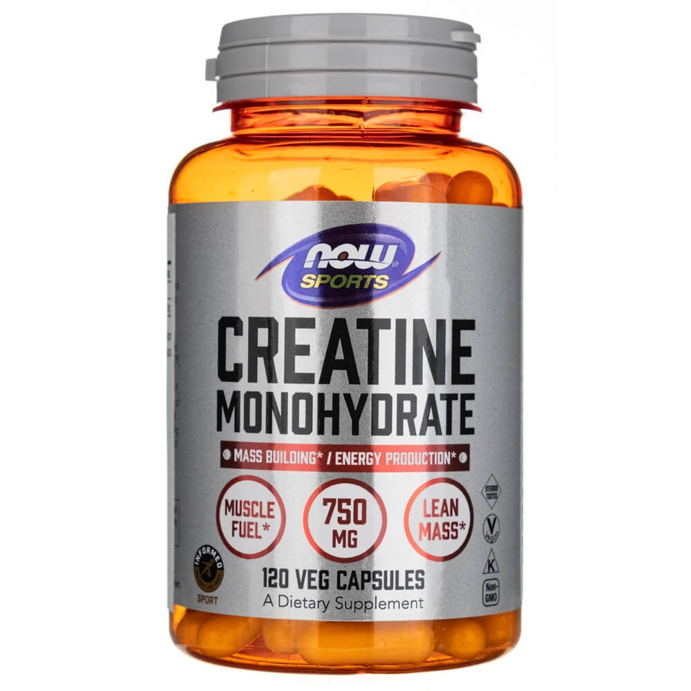 Now Foods kreatīna monohidrāts 750 mg – 120 kapsulas