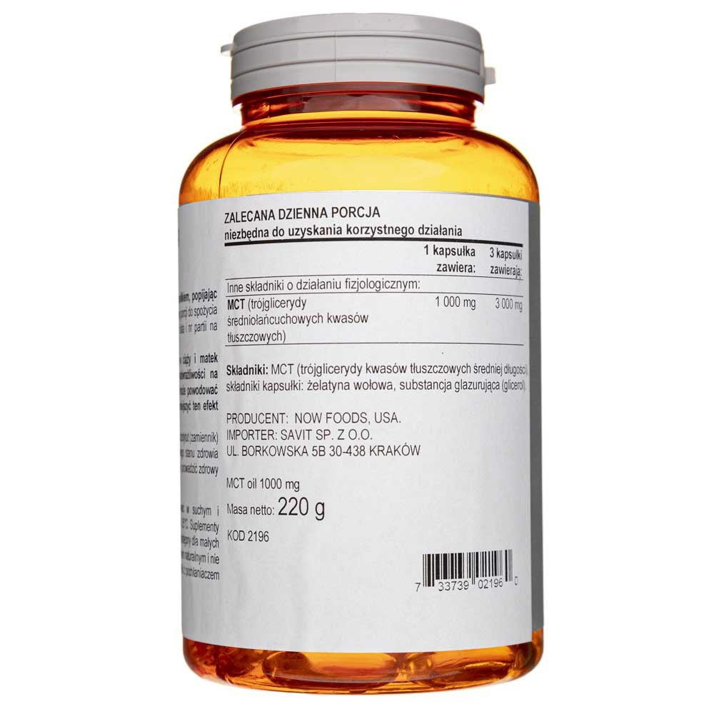 Now Foods MCT eļļa 1000 mg - 150 mīkstās želejas kapsulas