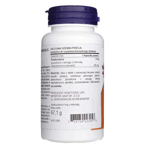 Now Foods astaksantīns 4 mg – 90 mīkstās kapsulas
