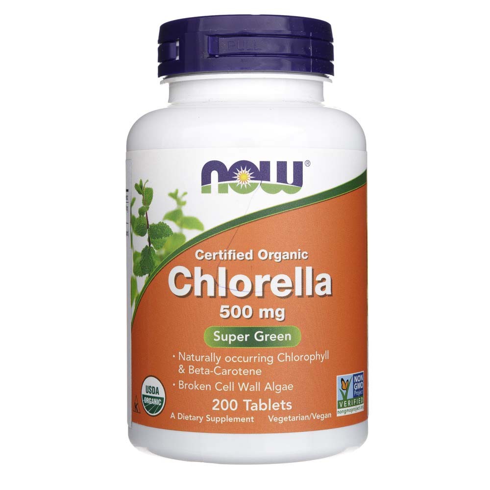 Now Foods Hlorella Certified Organic 500 mg - 200 tabletes