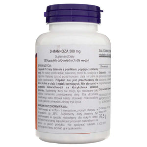 Now Foods D-mannoze 500 mg - 120 kapsulas