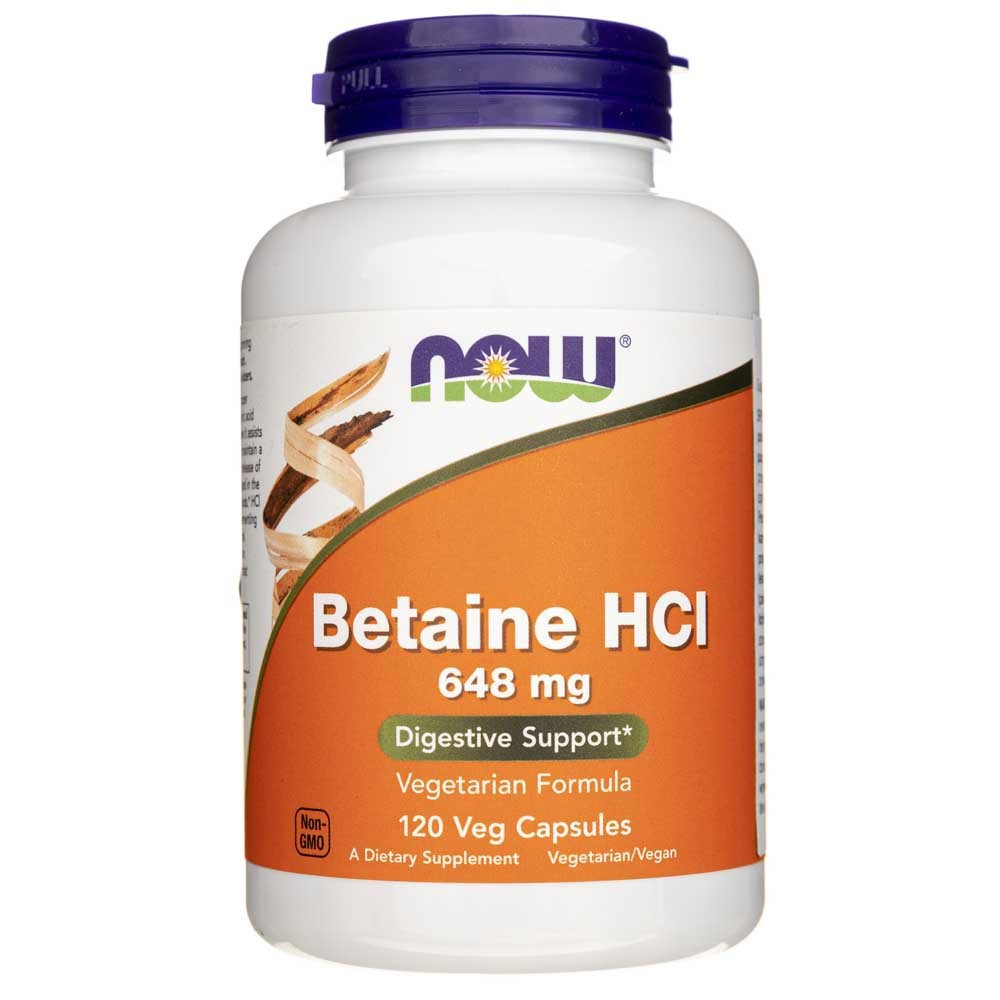 Now Foods betaino HCL 648 mg - 120 kapsulių - Magnis.lt