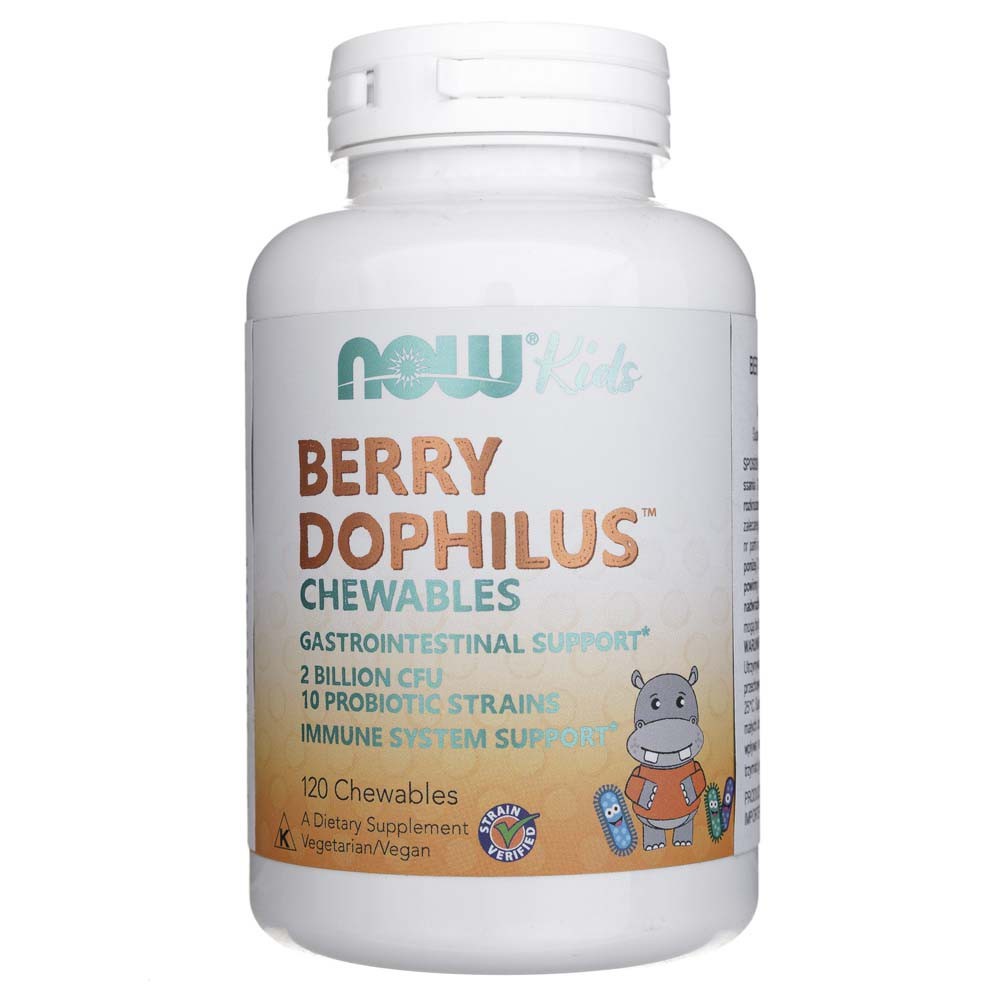 Now Foods Berry Dophilus Kids - 120 kramtomųjų tablečių - Magnis.lt