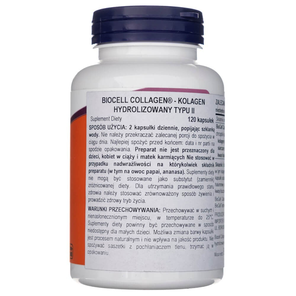 Now Foods BioCell Collagen® hidrolizēts II tipa kolagēns - 120 kapsulas