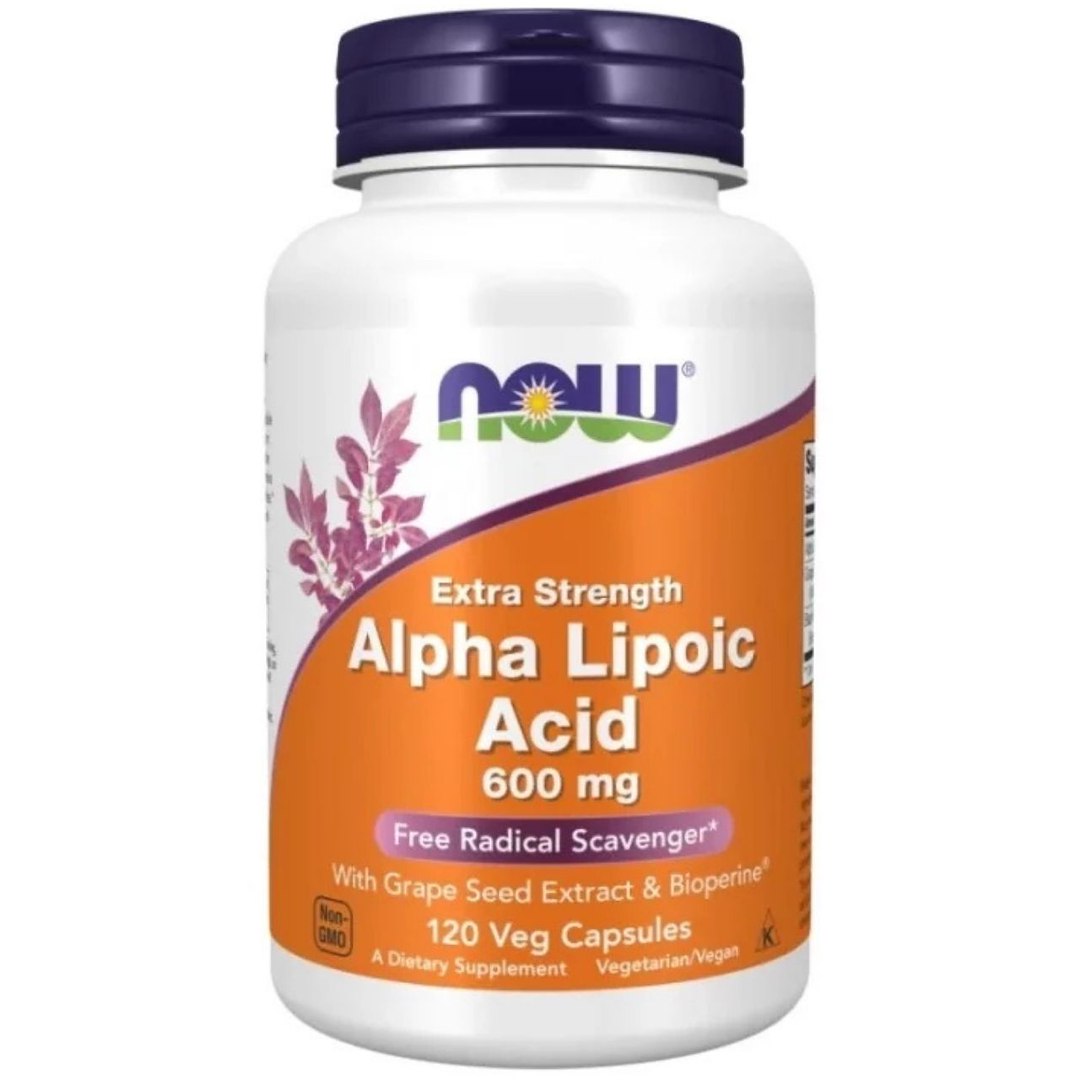 Now Foods alfa liposkābe 600 mg – 120 kapsulas