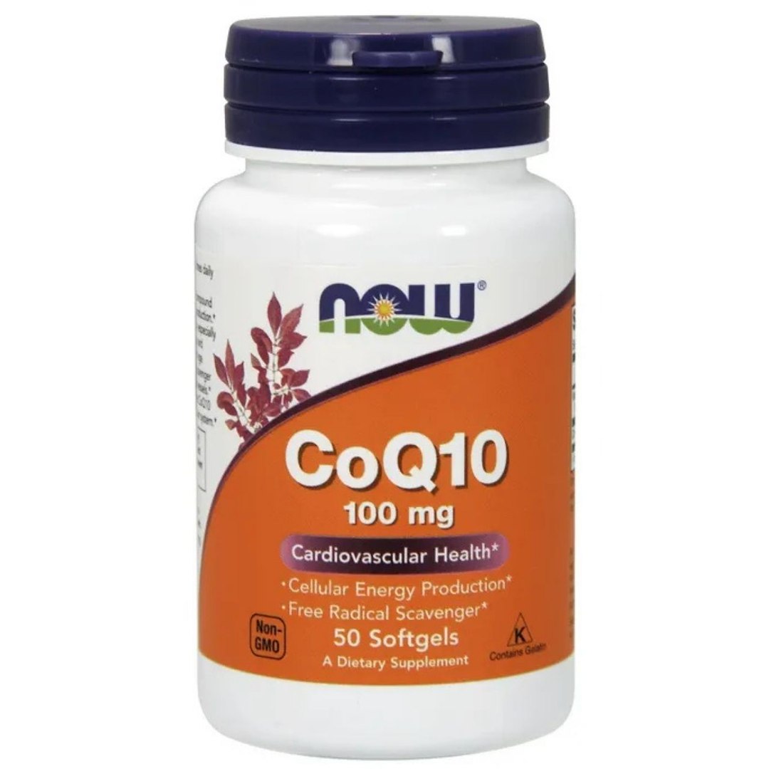 Now Foods KoQ10 (koferments Q10) 100 mg - 50 mīkstās želejas kapsulas