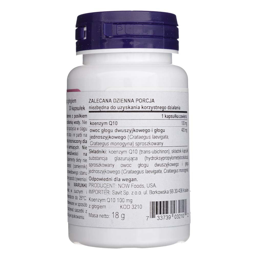 Now Foods KoQ10 100 mg ar vilkābeļu ogām – 30 kapsulas