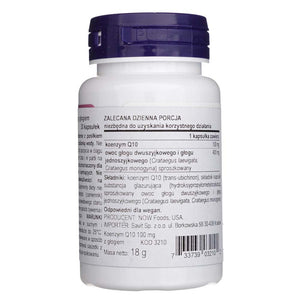 Now Foods KoQ10 100 mg ar vilkābeļu ogām – 30 kapsulas