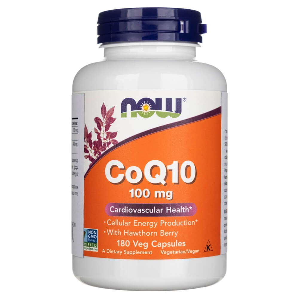 Now Foods CoQ10 100 mg ar vilkābeļu ogām - 180 kapsulas