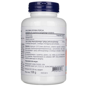 Now Foods CoQ10 100 mg ar vilkābeļu ogām - 180 kapsulas