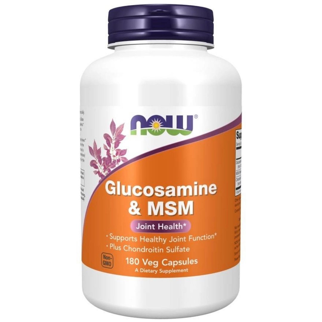 Now Foods Glikozamīns un MSM – 180 kapsulas
