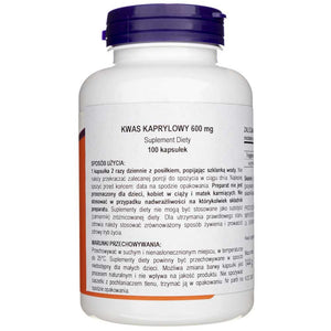 Now Foods kaprilo rūgštis 600 mg - 100 minkštųjų gelių - Magnis.lt