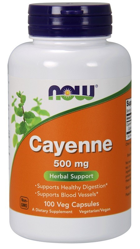Now Foods Cayenne (Kajeno pipirai) 500 mg - 250 kapsulių - Magnis.lt