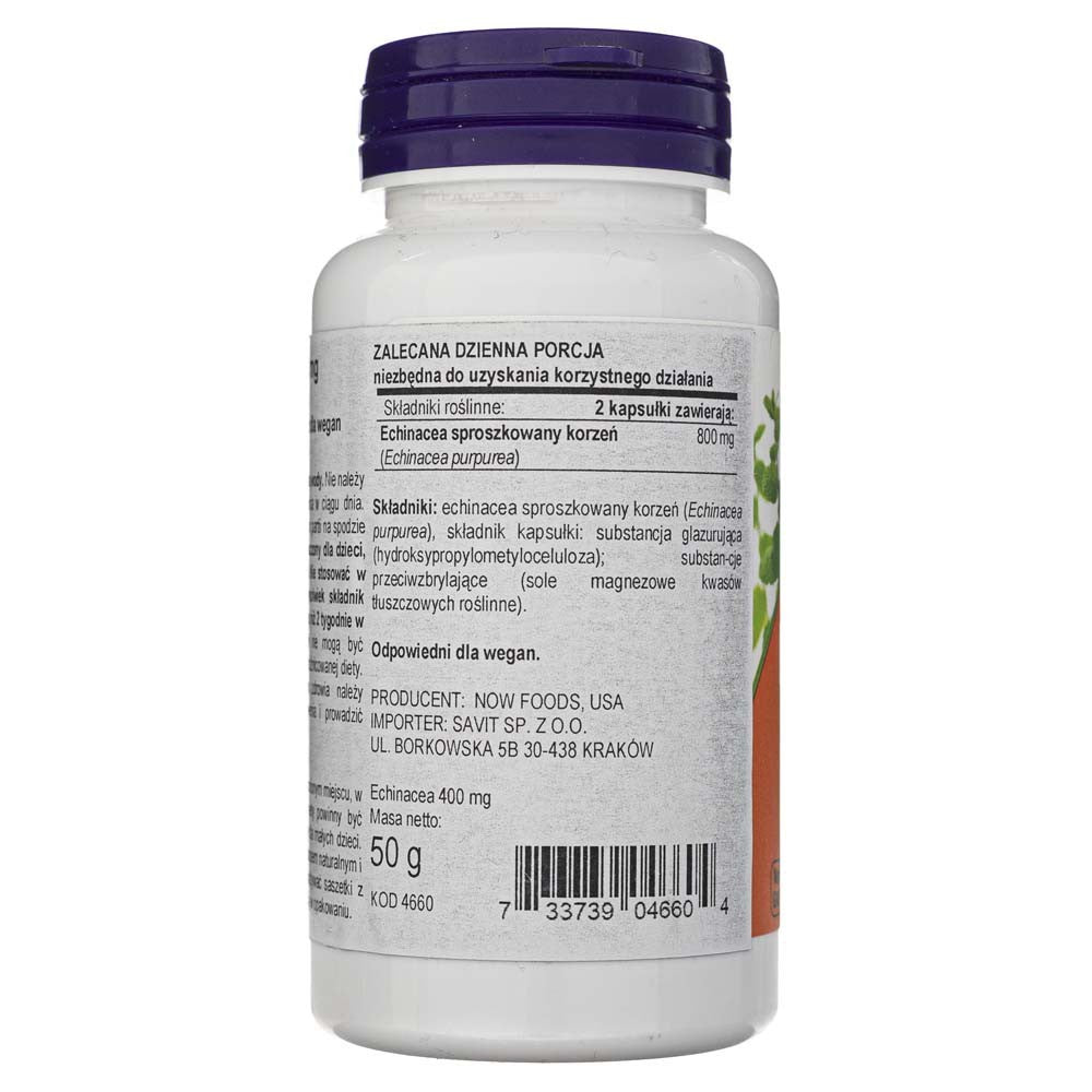 Now Foods ehinācija 400 mg – 100 kapsulas