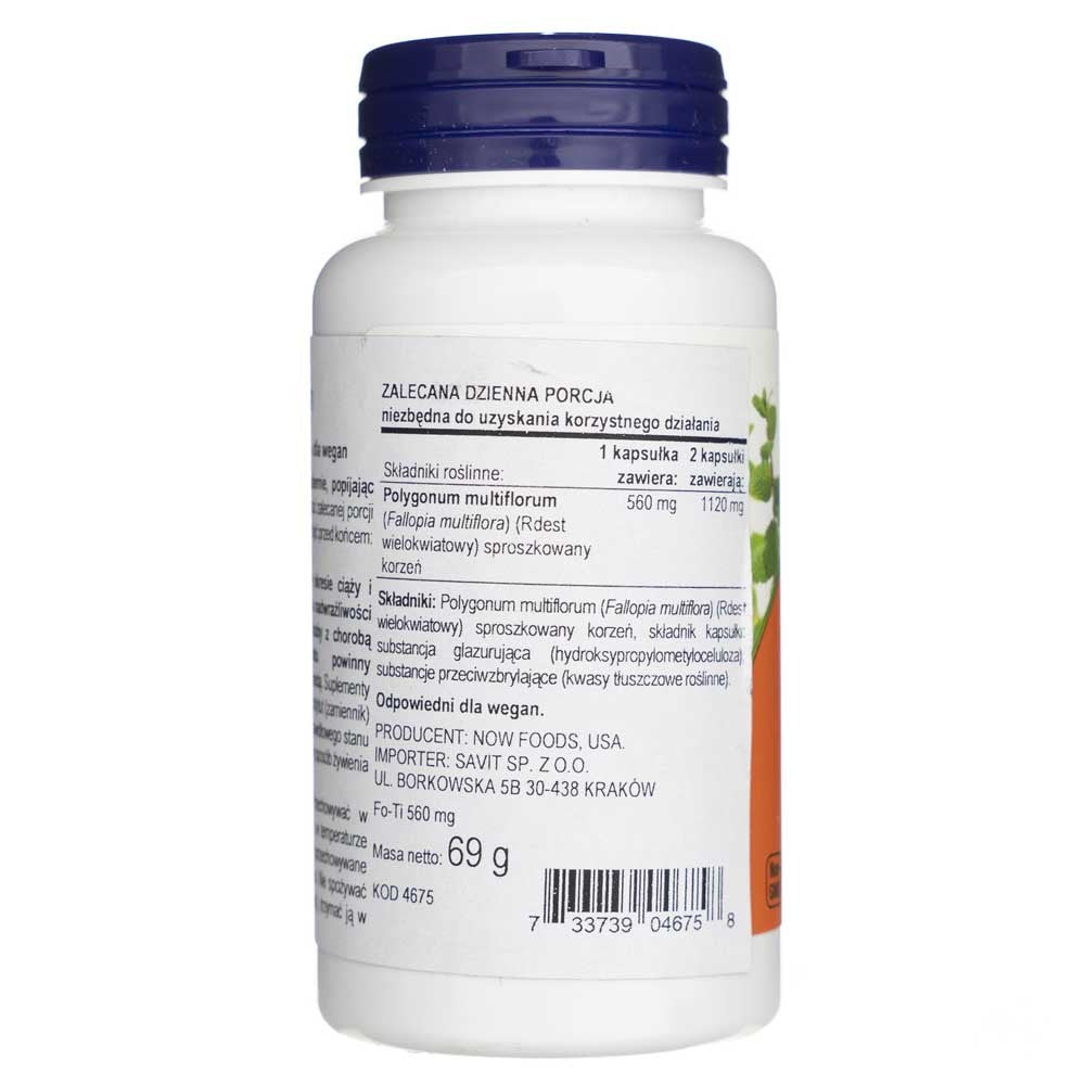 Now Foods Fo-Ti (He Shou Wu) 560 mg - 100 kapsulas