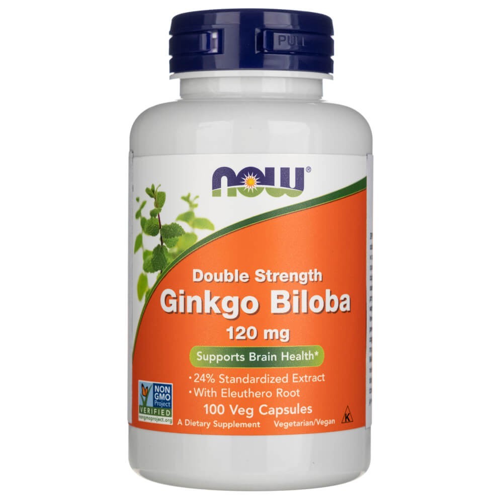 Now Foods Ginkgo Biloba divkāršas stiprības 120 mg - 100 kapsulas