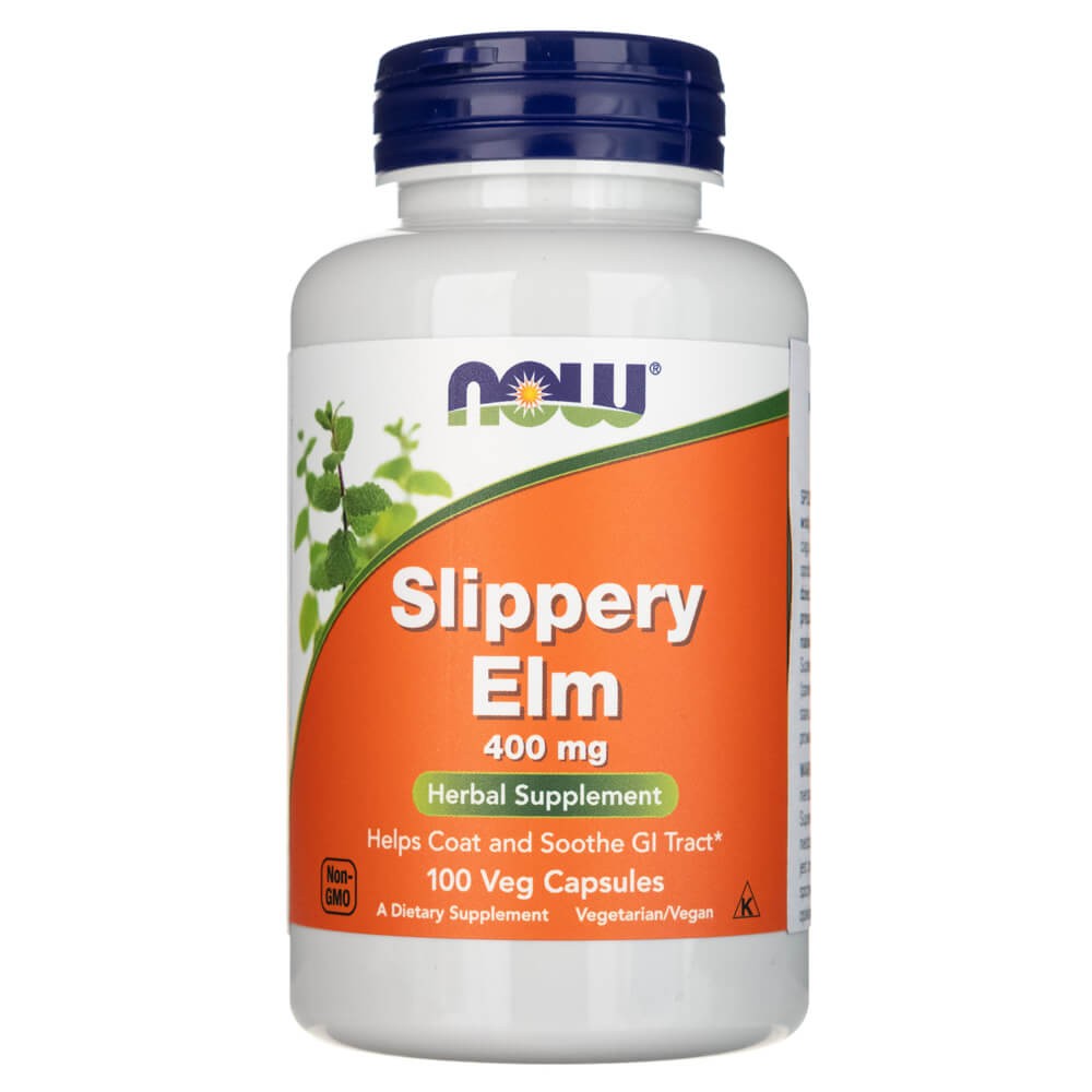 Now Foods Sarkanā goba (Slippery Elm) 400 mg – 100 kapsulas