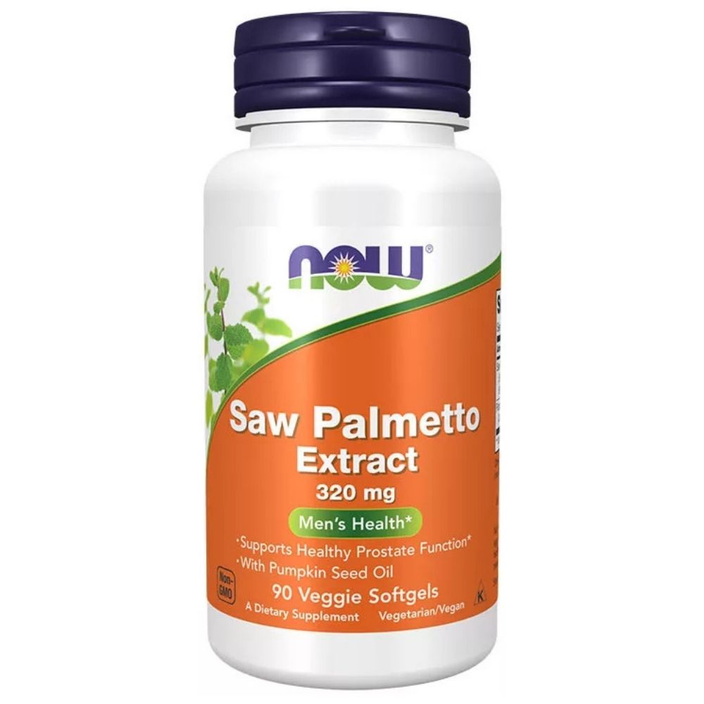 Now Foods Saw Palmetto 320 mg + moliūgų sėklų aliejus - 90 kapsulių - Magnis.lt