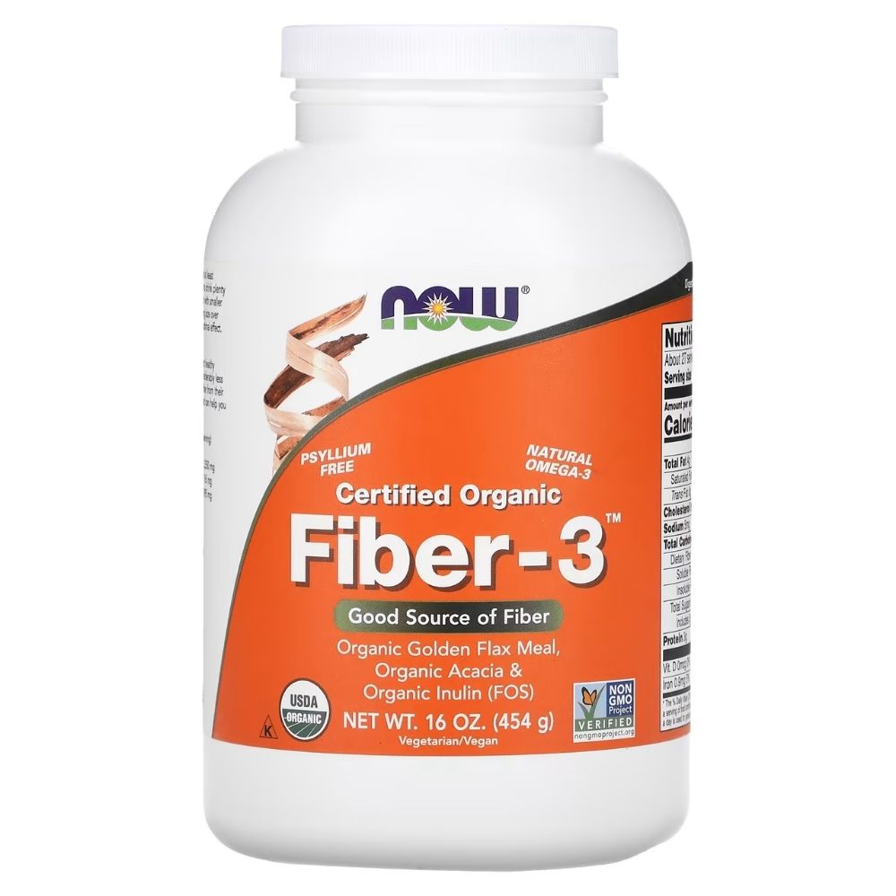 Now Foods Fiber-3, šķiedrvielu pulveris - 454 g
