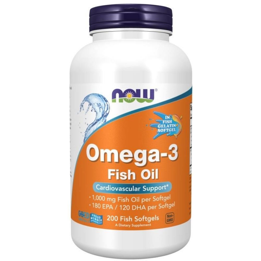 Now Foods Omega-3 zivju eļļa - 200 kapsulas
