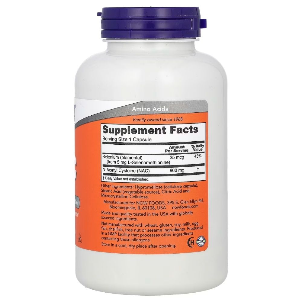 Now Foods NAC N-acetilcisteinas 600 mg - 250 kapsulių - Magnis.lt