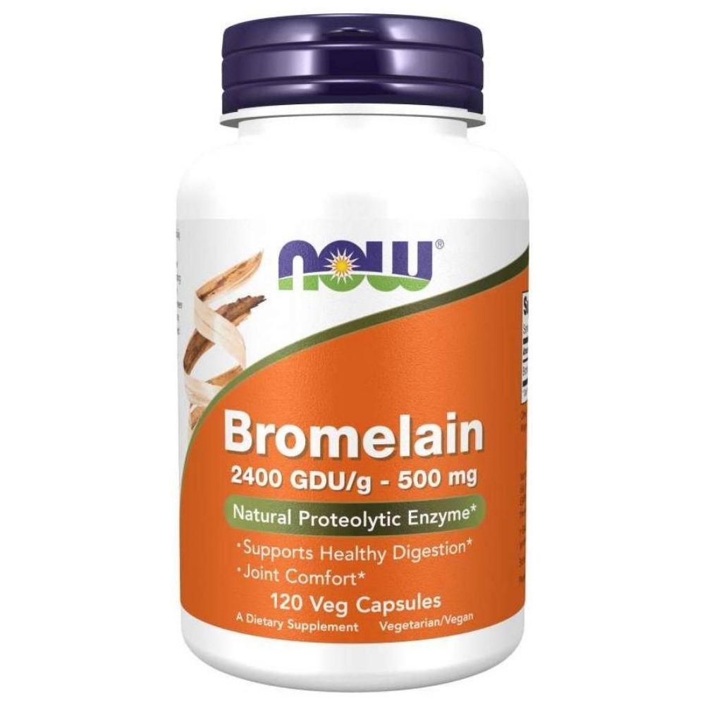 Now Foods Bromelaīns 500 mg, 2400 GDU/g - 120 kapsulas