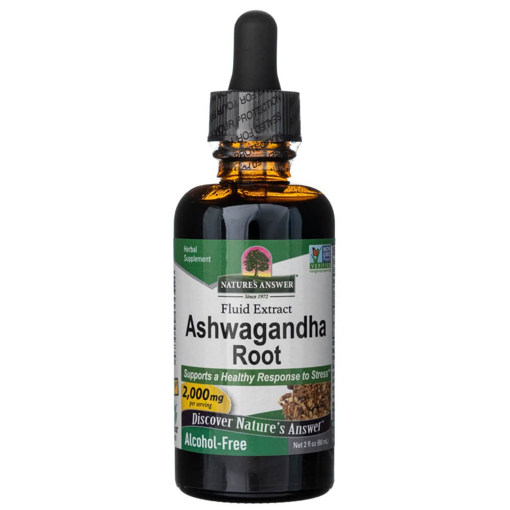 Nature's Answer Ašvaganda, šķidrais ekstrakts, bez spirta 2000 mg - 30 ml