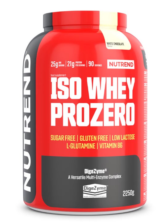 Nutrend Iso Whey Prozero baltasis šokoladas - 2250 g - Magnis.lt