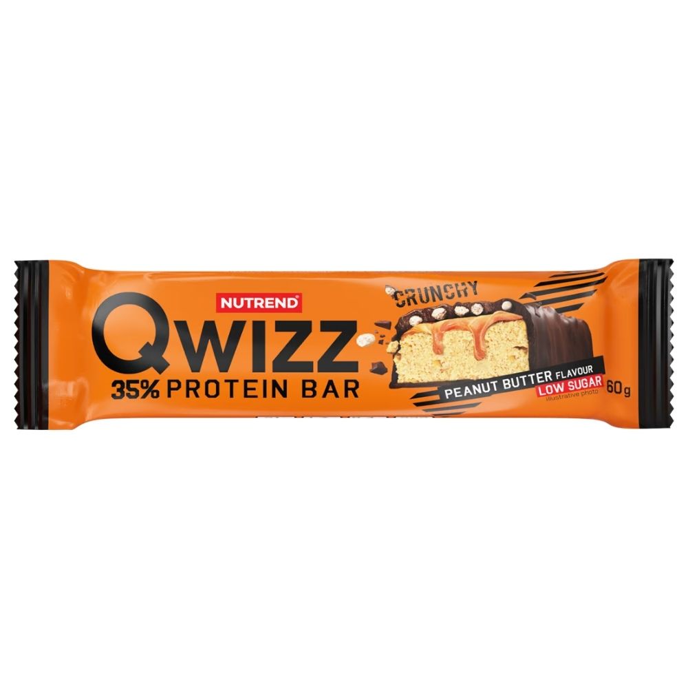 Nutrend Qwizz baltymų batonėlis Baltymų batonėlis, žemės riešutų sviestas - 60 g - Magnis.lt