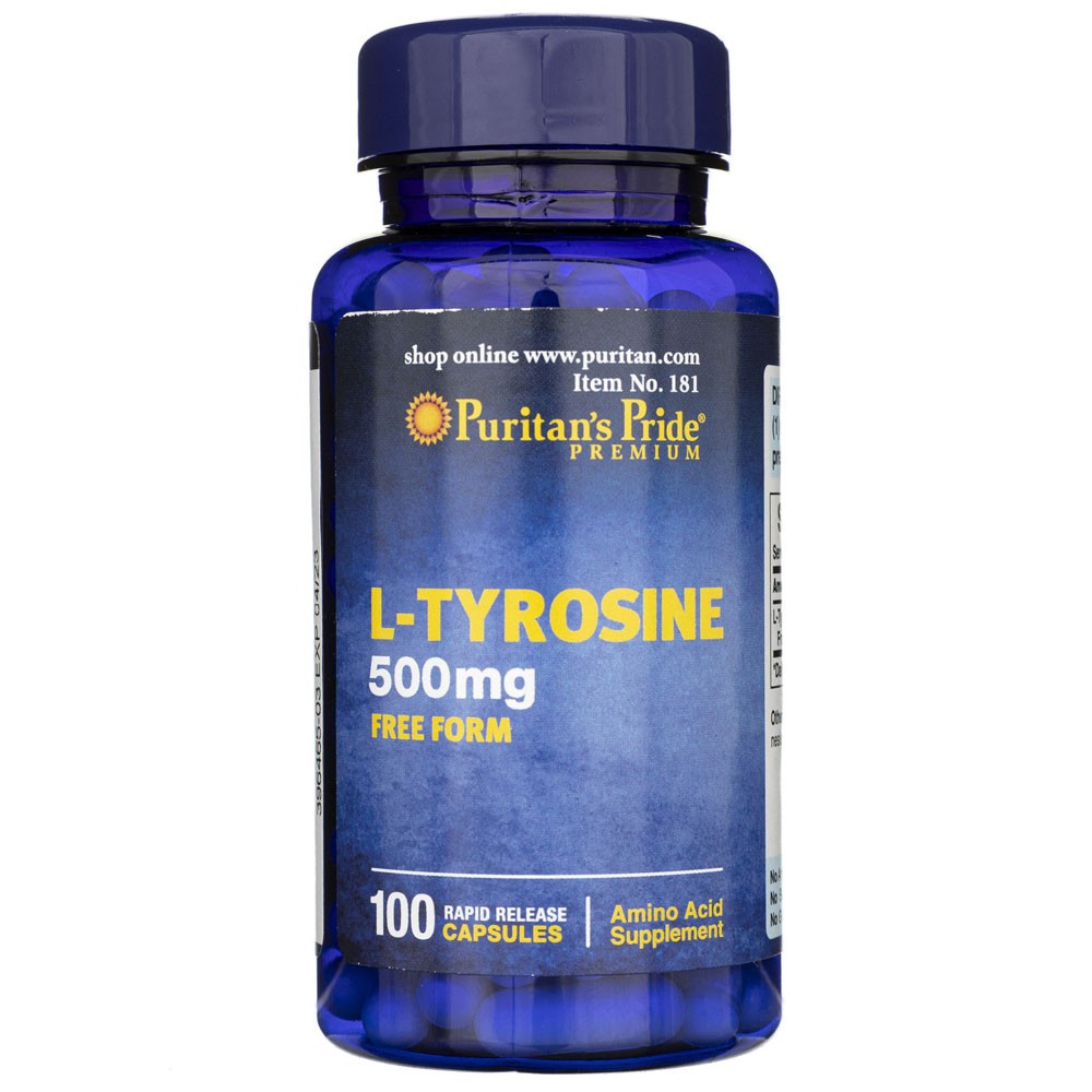 Puritan's Pride L-Tyrosine 500 mg - 100 kapsulių - Magnis.lt