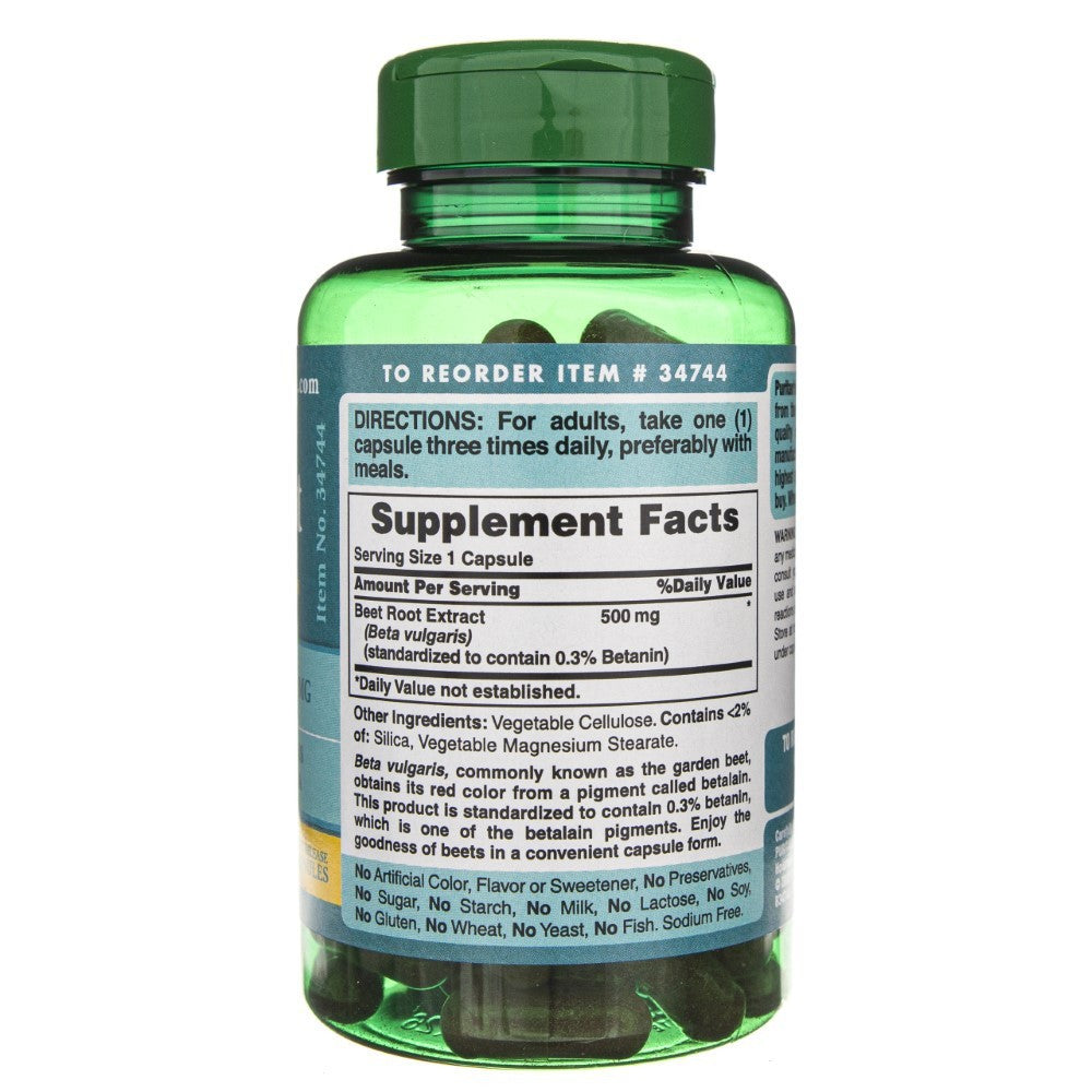 Puritan's Pride Burokėlių šakniavaisių ekstraktas 500 mg - 90 kapsulių - Magnis.lt