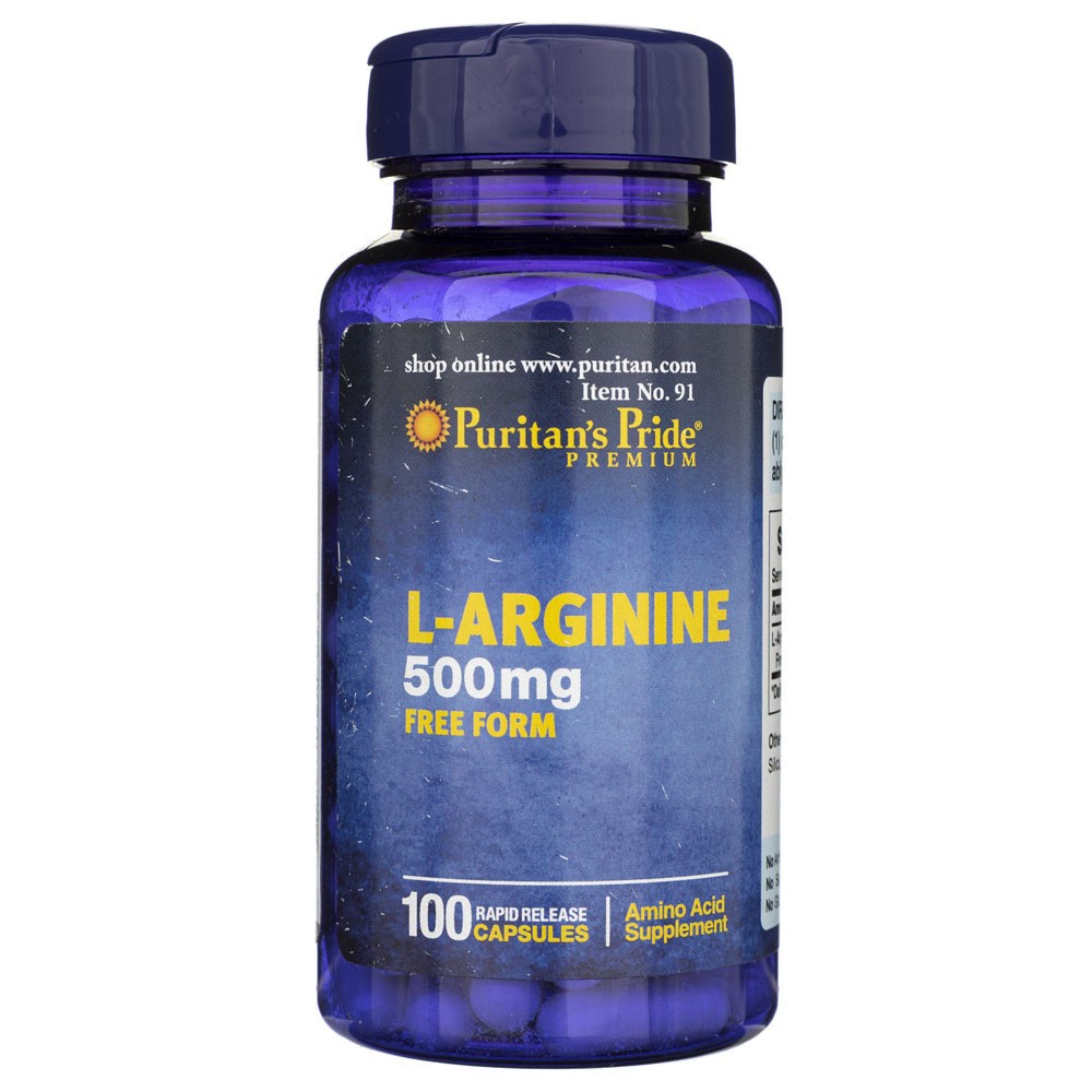Puritan's Pride L-argininas 500 mg - 100 kapsulių - Magnis.lt