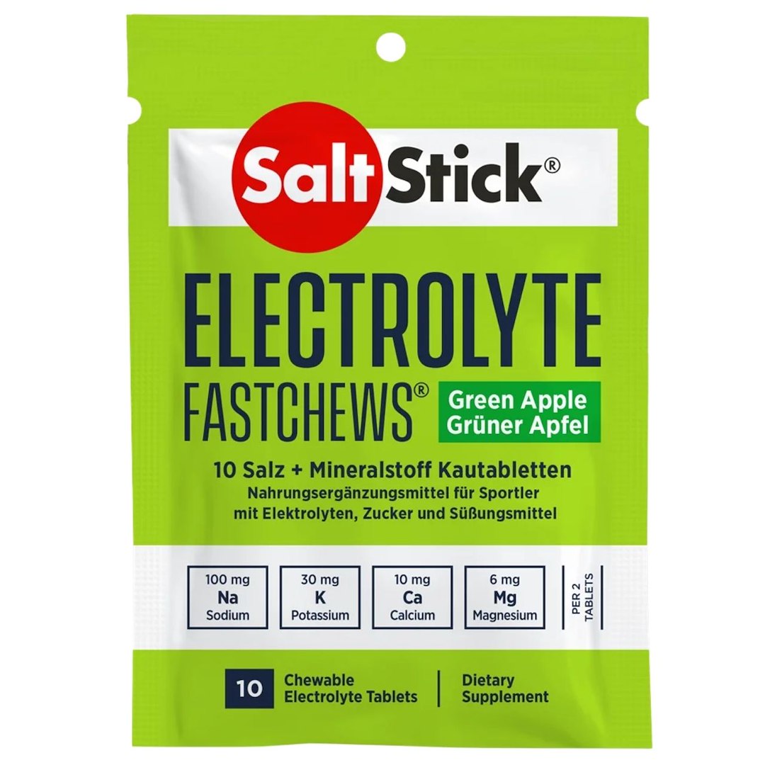 Elektrolīti SaltStick FastChews pastilu veidā, zaļais ābols - 10 gabali