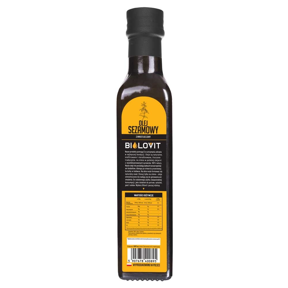 Bilovit aukstās presēšanas sezama eļļa - 250 ml
