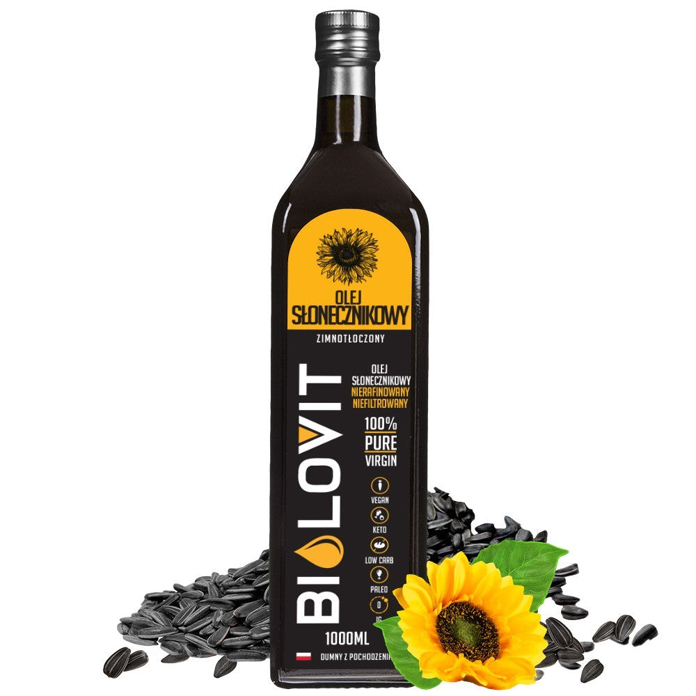 Bilovit Šaltai spaustas saulėgrąžų aliejus - 1000 ml - Magnis.lt