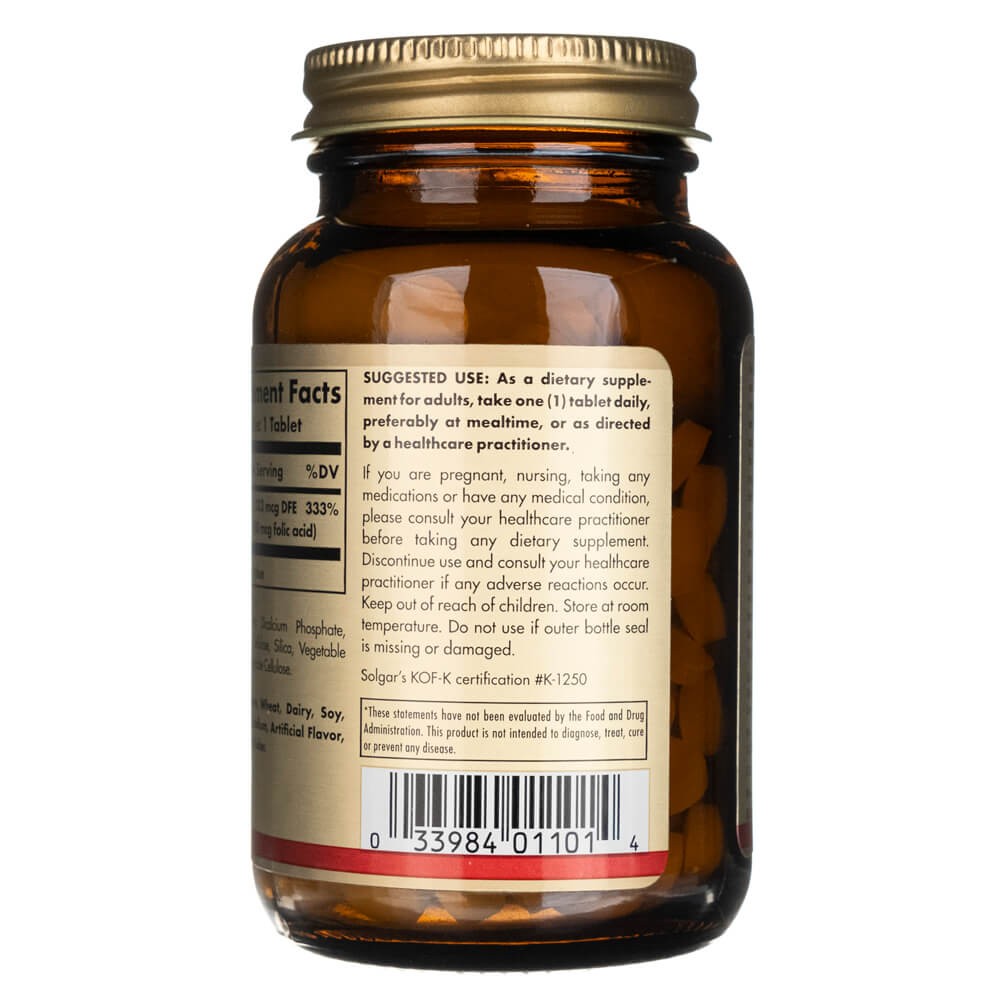 Solgar folāts 1333 mcg DFE (800 mcg folijskābes) – 250 tabletes