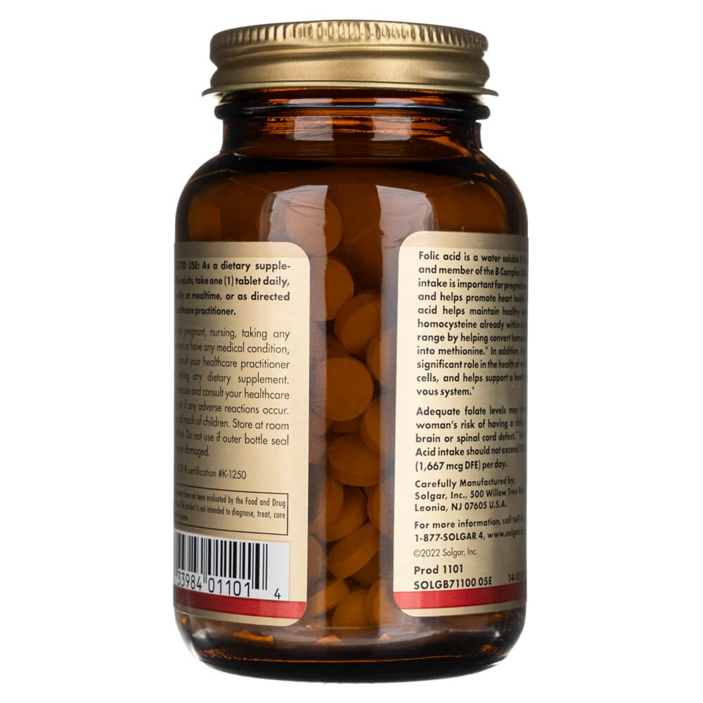 Solgar folāts 1333 mcg DFE (800 mcg folijskābes) – 250 tabletes