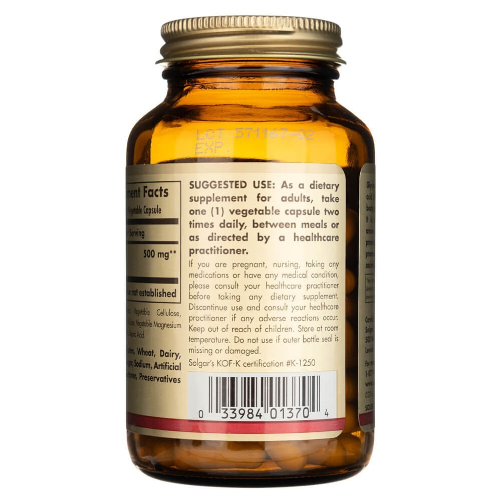 Solgar Glicīns 500 mg - 100 kapsulas