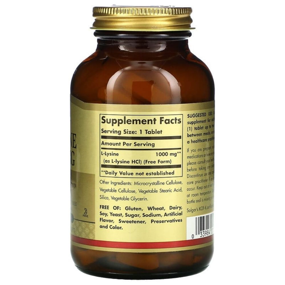 Solgar L-lizīns 1000 mg - 100 kapsulas