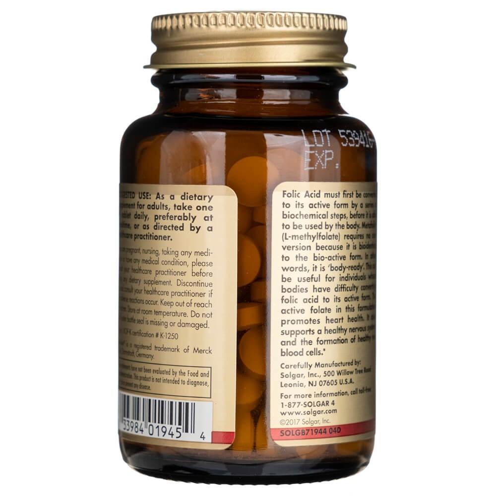 Solgar Folate 1333 mkg DFE (Metafolin® 800 mkg) - 100 tabletes
