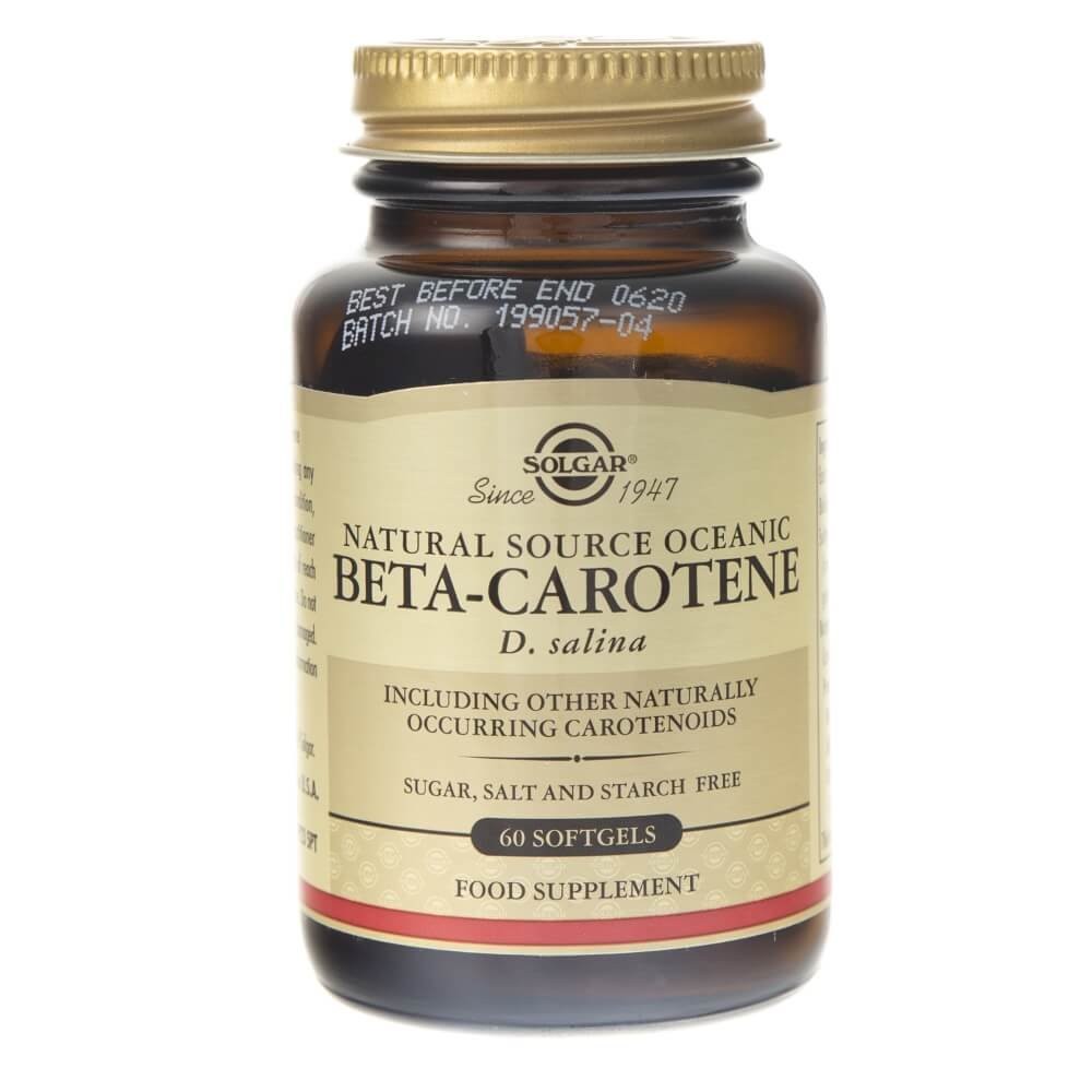 Solgar Natūralus beta karotinas 7,5 mg - 60 kapsulių - Magnis.lt