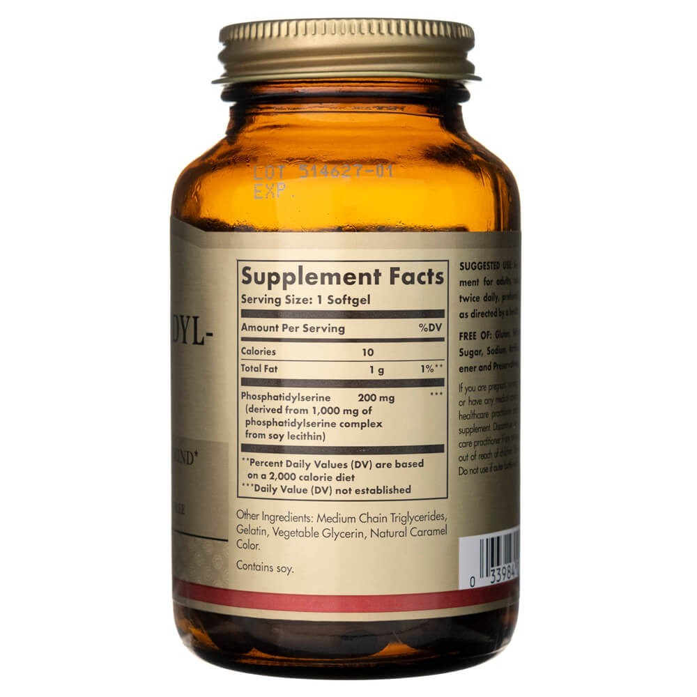 Solgar fosfatidilserīns 200 mg – 60 mīkstās kapsulas