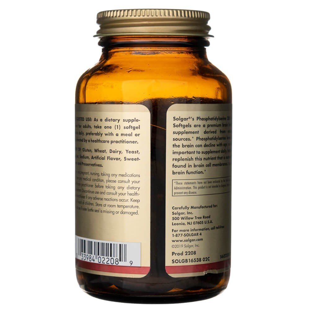 Solgar fosfatidilserīns 200 mg – 60 mīkstās kapsulas