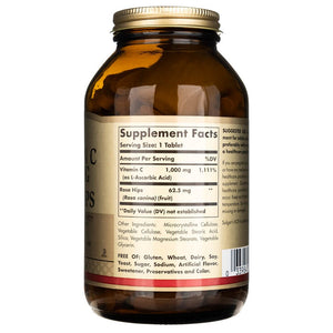 Solgar C vitamīns 1000 mg ar mežrozītēm – 250 tabletes