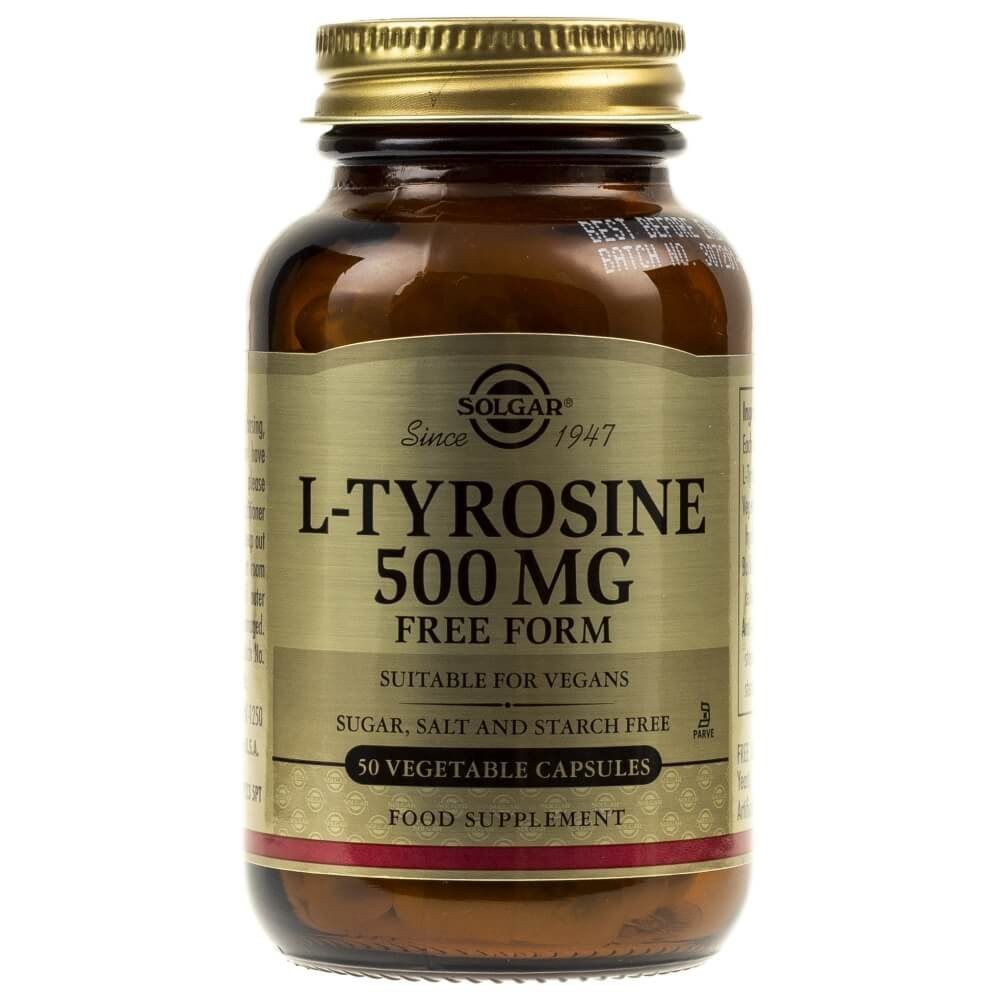 Solgar L-Tyrosine 500 mg - 100 kapsulių - Magnis.lt
